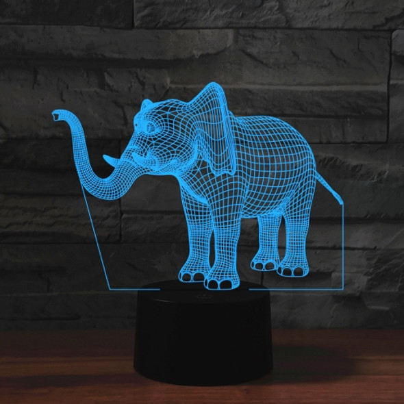 Elephant Shape 3D Colorful LED Vision Light Table Lamp, USB & Battery Version