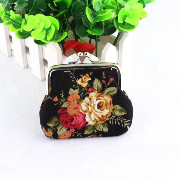 4 PCS Women Coin Purse Retro Flower Clutch Hasp Purse(Light Blue)