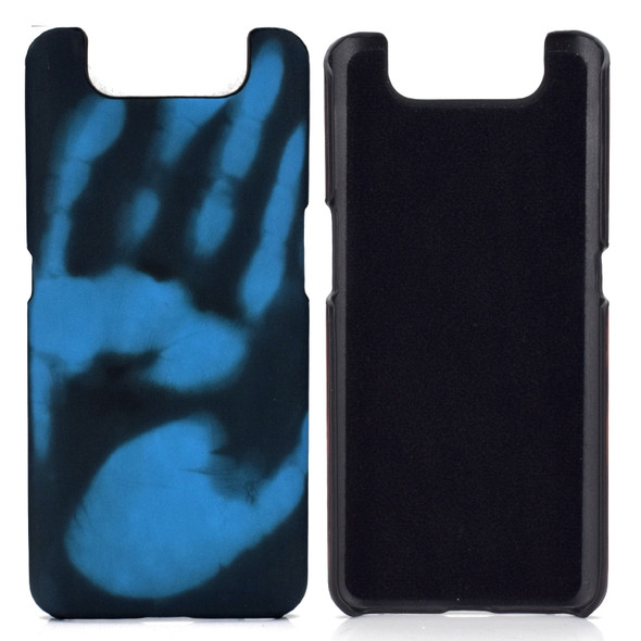 Paste Skin + PC Thermal Sensor Discoloration Protective Back Cover Case For Galaxy A80 / A90(Black turns Blue)