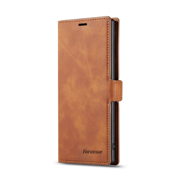 For Galaxy Note10 Forwenw Dream Series Oil Edge Strong Magnetism Horizontal Flip Leather Case with Holder & Card Slots & Wallet & Photo Frame(Brown)