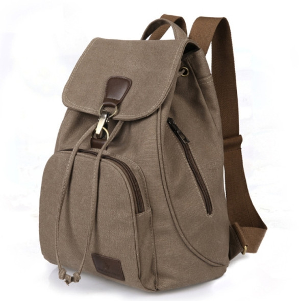 Women Canvas Student Laptop Bag Backpack(Coffee)