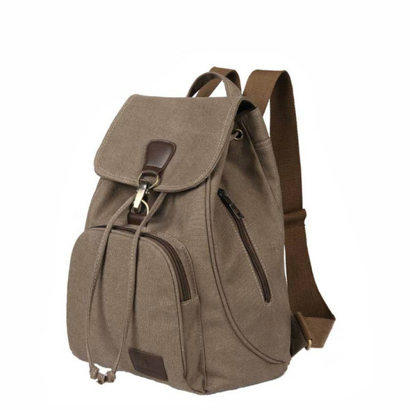 Women Canvas Student Laptop Bag Backpack(Coffee)