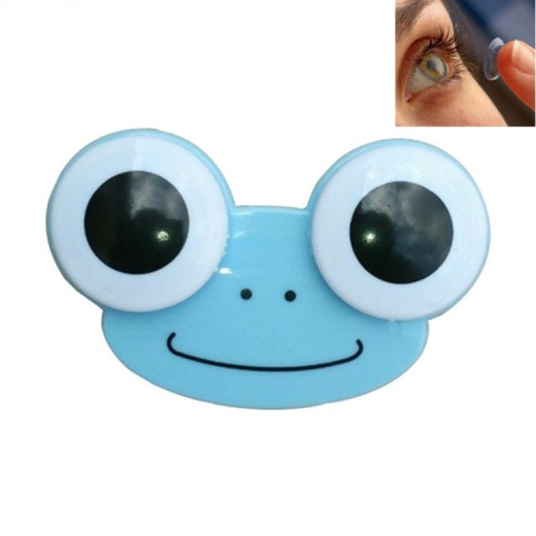2 PCS Creative Environmental Protection Cartoon Animal Big Eye Contact Lens Box(Blue Frog)