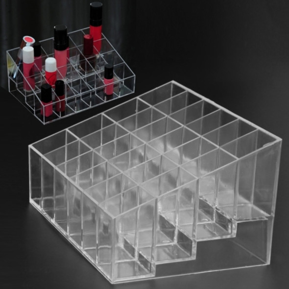 2 PCS 24-Grid Acrylic Lipstick Jewelry Makeup Holder Display Stand Storage Box Organizer