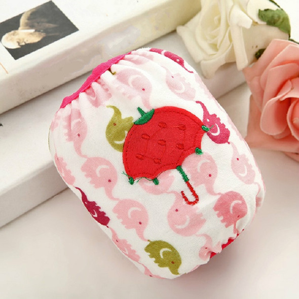 Cartoon Embroidery Pattern Baby Dustproof and Anti-fouling Winter Fleece Cuffs Protective Sleeves(Pink)