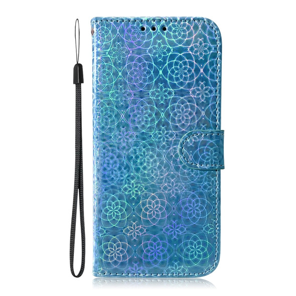 For LG G8 ThinQ Solid Color Colorful Magnetic Buckle Horizontal Flip PU Leather Case with Holder & Card Slots & Wallet & Lanyard(Blue)