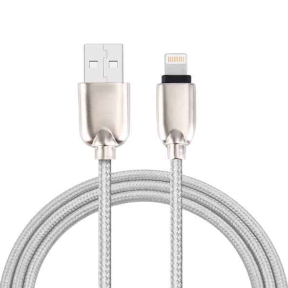 1M Woven Style Metal Head 108 Copper Cores 8 Pin to USB Data Sync Charging Cable, For iPhone XR / iPhone XS MAX / iPhone X & XS / iPhone 8 & 8 Plus / iPhone 7 & 7 Plus / iPhone 6 & 6s & 6 Plus & 6s Plus / iPad(Silver)