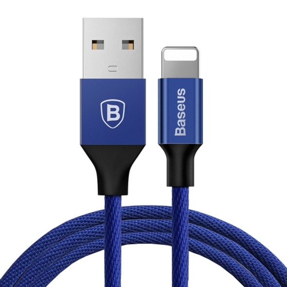 Baseus 1.8m 2A Yiven Cable Woven Style Metal Head 8 Pin to USB Data Sync Charging Cable, For iPhone XR / iPhone XS MAX / iPhone X & XS / iPhone 8 & 8 Plus / iPhone 7 & 7 Plus / iPhone 6 & 6s & 6 Plus & 6s Plus / iPad(Dark Blue)