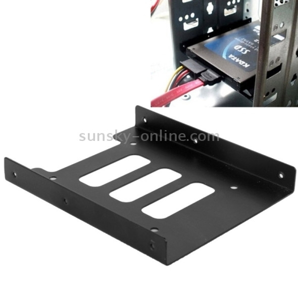 SSD HDD 2.5 inch to 3.5 inch Converter Hard Drive Metal Bracket Adapter Holder(Black)