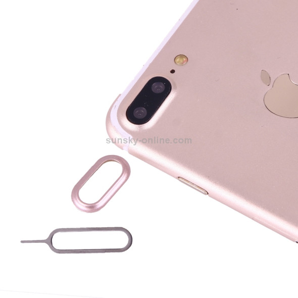 For iPhone 7 Plus Rear Camera Lens Protective Cover with Needle(Rose Gold)