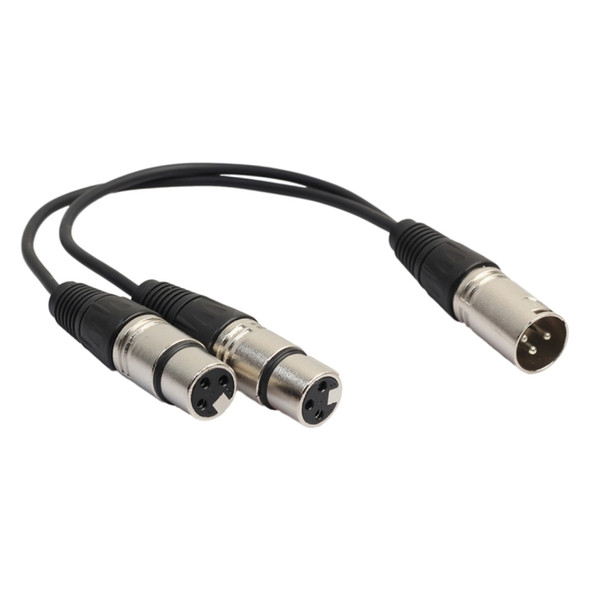30cm 3 Pin XLR CANNON 1 Male to 2 Female Audio Connector Adapter Cable for Microphone / Audio Equipment