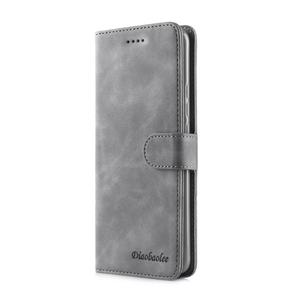 For Huawei Mate 20 Pro Diaobaolee Pure Fresh Texture Horizontal Flip Leather Case, with Holder & Card Slot & Wallet & Photo Frame(Grey)