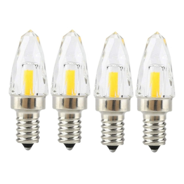 YWXLight 4 PCS E12 4W COB LED Lighting Filament Glass Bulb, AC 110-130V (Cold White)
