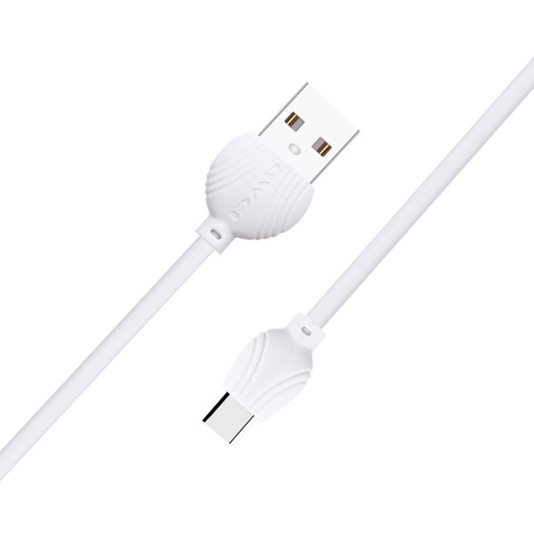 awei CL-62 2 in 1 2.5A USB-C / Type-C Charging + Transmission Aluminum Alloy Double-sided Insertion Data Cable, Length: 1m (White)