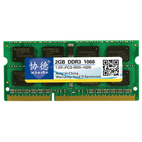 XIEDE X092 DDR3 1066MHz 2GB 1.5V General Full Compatibility Memory RAM Module for Laptop