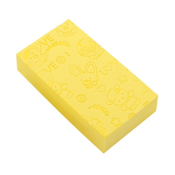 Baby Shower Spa Bath Square Sponge Body Cleaning Scrub(Yellow)
