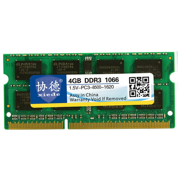 XIEDE X093 DDR3 1066MHz 4GB 1.5V General Full Compatibility Memory RAM Module for Laptop