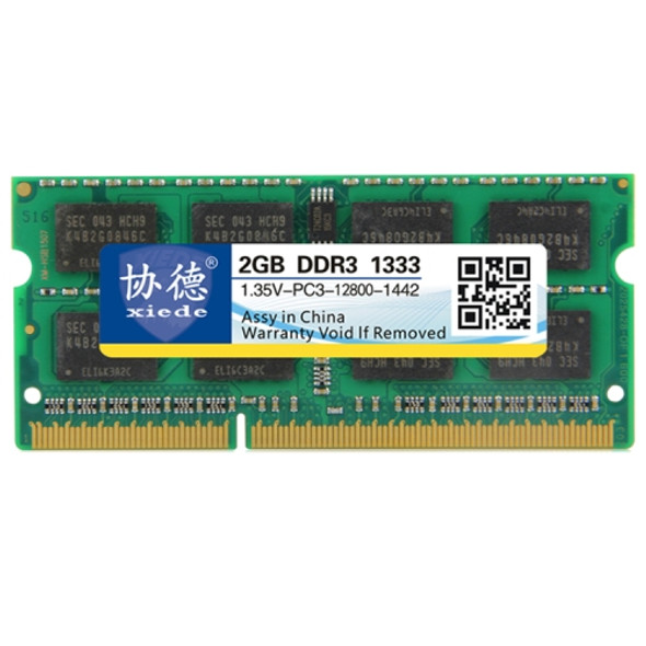 XIEDE X094 DDR3L 1333MHz 2GB 1.35V General Full Compatibility Memory RAM Module for Laptop