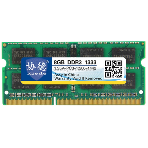 XIEDE X096 DDR3L 1333MHz 8GB 1.35V General Full Compatibility Memory RAM Module for Laptop