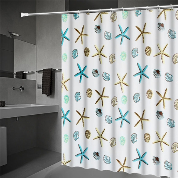 Bathroom Curtain Ocean Star Shower Curtain Environmental Protection Mildew Waterproof Shower Curtain, Size:200x180CM