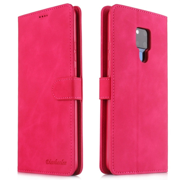 For Huawei Mate 20 X 5G Diaobaolee Pure Fresh Texture Horizontal Flip Leather Case, with Holder & Card Slot & Wallet & Photo Frame(Red)