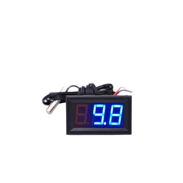 50~110C LED Temperature meter Detector Sensor Probe 12V Digital Thermometer Monitor Tester(Blue)
