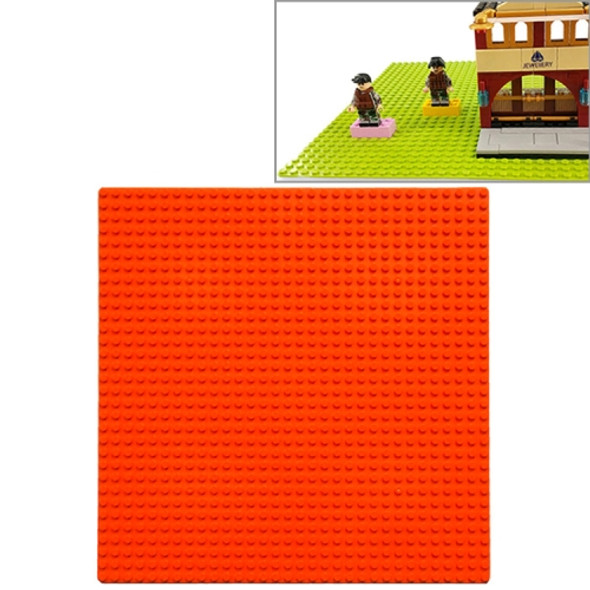 32*32 Small Particle DIY Building Block Bottom Plate 25.5*25.5 cm Building Block Wall Accessories Toys for Children(Orange)