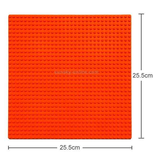 32*32 Small Particle DIY Building Block Bottom Plate 25.5*25.5 cm Building Block Wall Accessories Toys for Children(Orange)