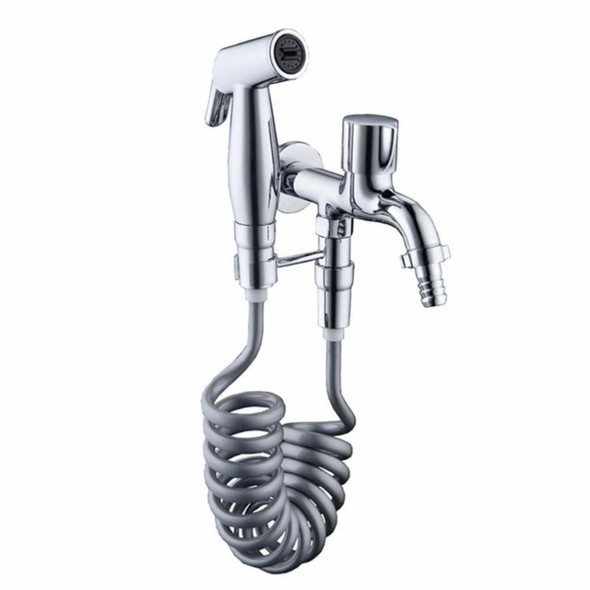 Double Out Faucet Bathroom Small Washing Machine Faucet, Color:Faucet + Spray Gun