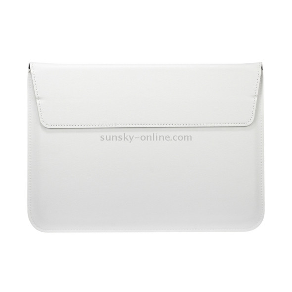 Universal Envelope Style PU Leather Case with Holder for Ultrathin Notebook Tablet PC 15.4 inch, Size: 39x28x1.5cm(White)