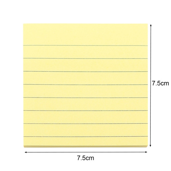 5 PCS Simple Kraft Paper Horizontal Line Small Note Book Square Message Note N Times Post It(Yellow)