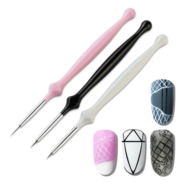 3 PCS Nail Art Brushes Drawing Line UV Gel Polish Acrylic Pen Manicure Nail Tools