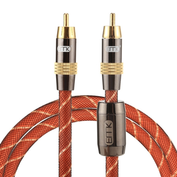 EMK TZ/A 1m OD8.0mm Gold Plated Metal Head RCA to RCA Plug Digital Coaxial Interconnect Cable Audio / Video RCA Cable