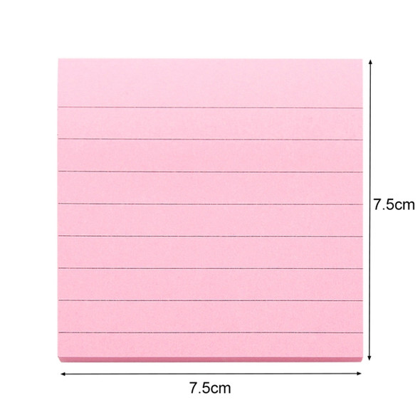 5 PCS Simple Kraft Paper Horizontal Line Small Note Book Square Message Note N Times Post It(Pink)