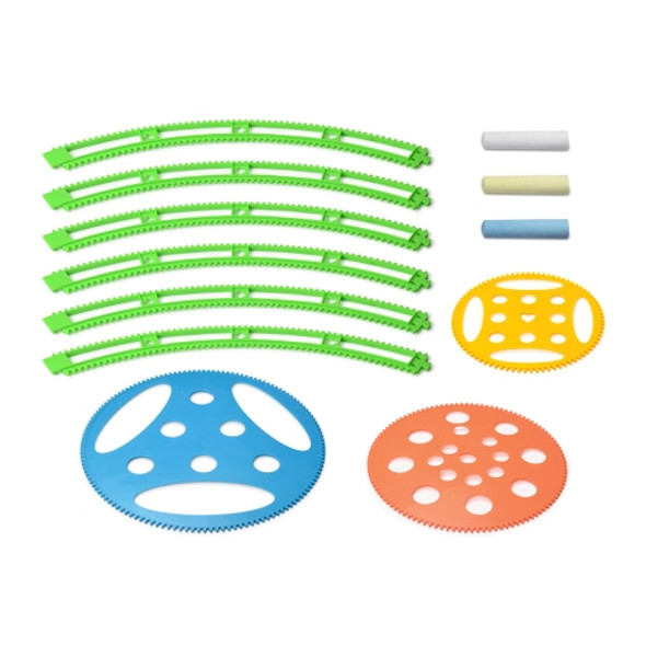 12 in 1 Creative Toy Large Scale Spirograph Drawing Ruler & Chalk Set