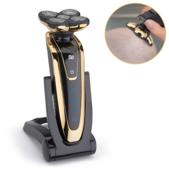 Men Electric Shaver Rechargeable Shaving Machine Waterproof Razor(Gold)