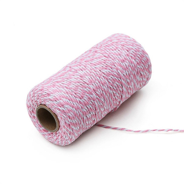 Two-color Cotton Thread Handmade DIY Drawstring Gift Box Packing Rope 2mm Thick (100m / Roll)(07)