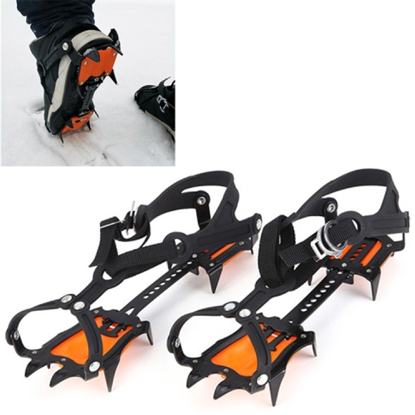 Aotu AT8701 One Pair 10 Teeth Anti-Slip Ice Gripper Snow Climbing Shoes Covers(Orange)