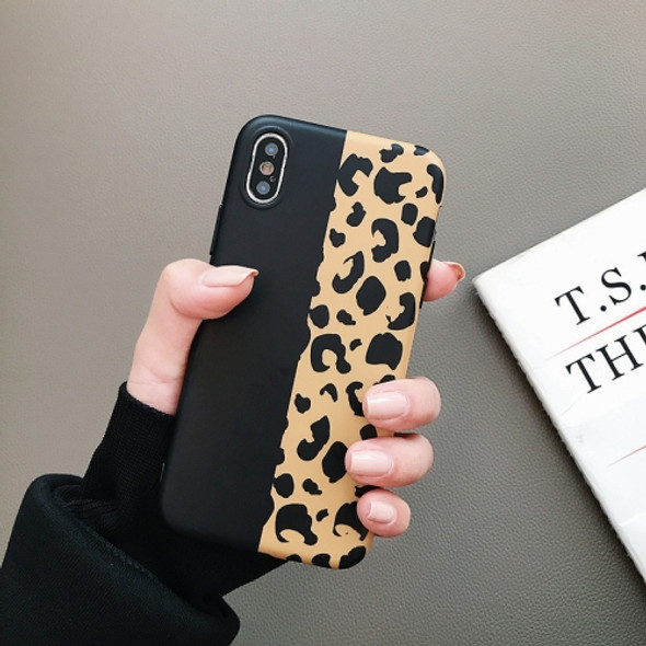 Leopard Pattern Shockproof IMD Scrub Soft TPU Case for iPhone XR (Black Yellow)