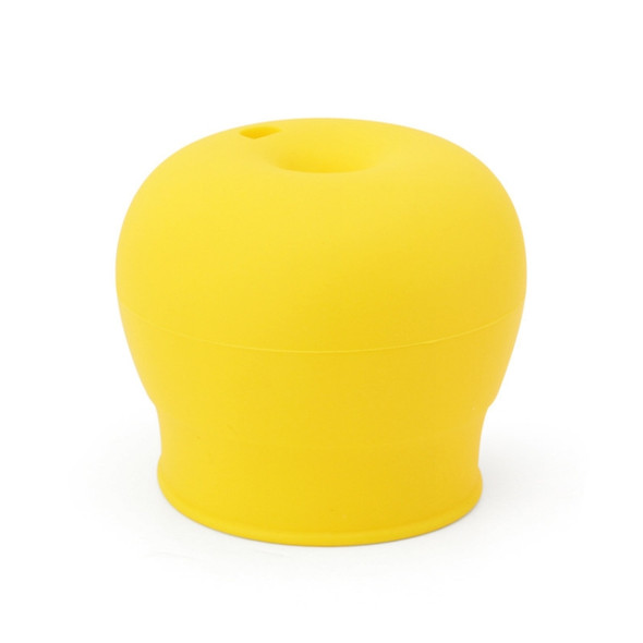 Straw Cup Lid Silicone Leakproof Cup Lid for Children(Yellow)