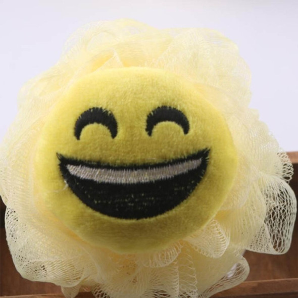 3 PCS Bath Flower Ball Super Soft Loofah Mesh Sponge(Yellow Smile)