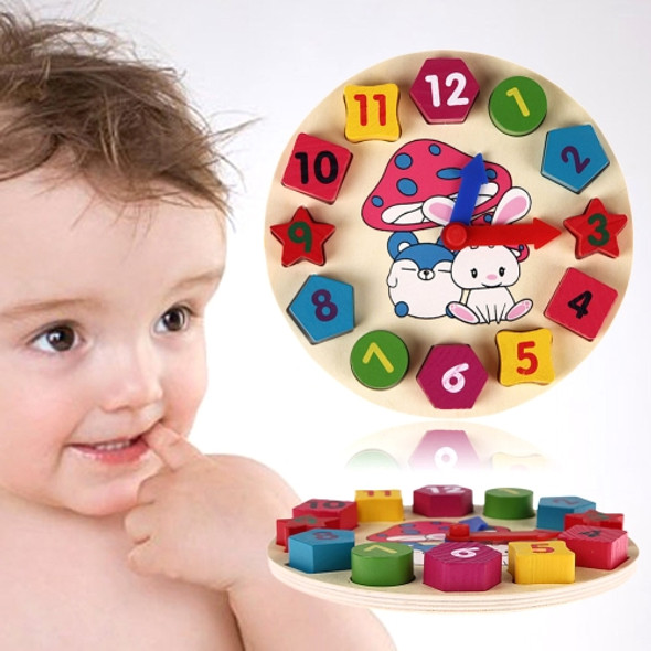 Wooden Number Clock Toy Baby Colorful Puzzle Digital Geometry Clock Educational Toy Baby Kid Education Toy, Random Pointer Delivery