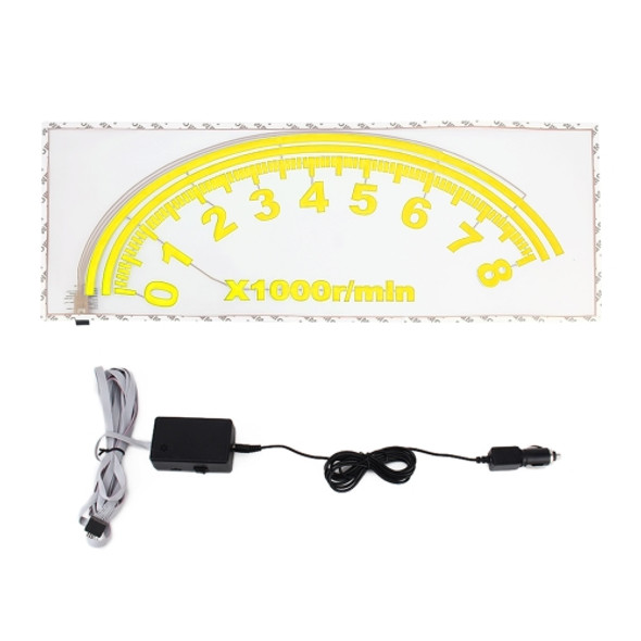 Rear Windshield Speedometer Shape Decorative Light Music Rhythm Light, Cable Length: 3m(Yellow Light)