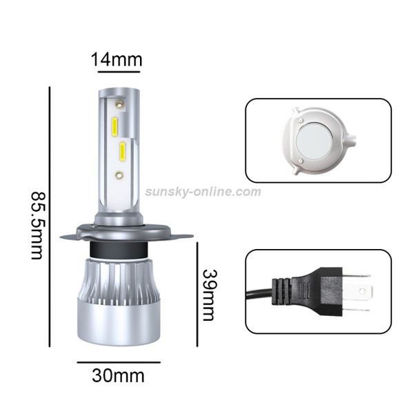 2 PCS 1902 H4 / HB2 / 9003 DC9-36V / 23W / 6000K / 2300LM IP68 Car LED Headlight Lamps (White Light)