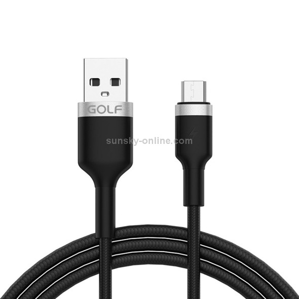 GOLF GC-71M 3A Micro USB Metal Braided Fast Charging Cable, Length: 1m(Black)