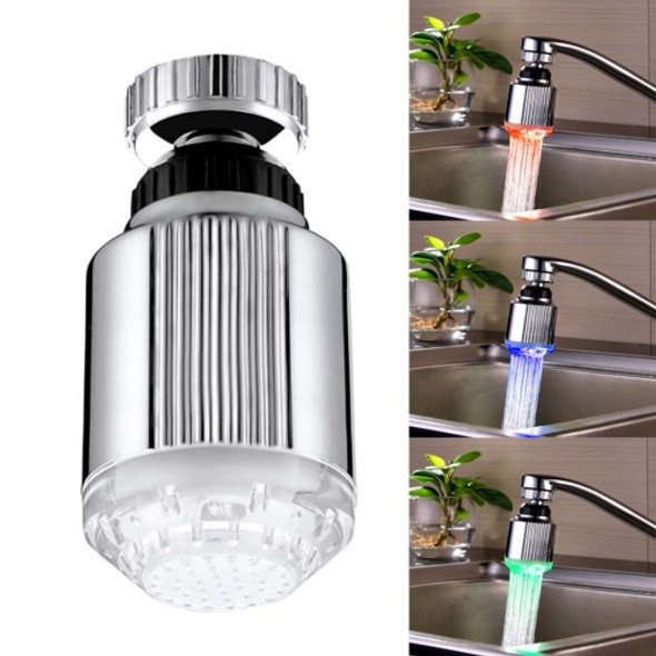 SDF-B5 1 LED ABS Temperature Sensor RGB LED Faucet Light Water Glow Shower, Size: 75 x 37mm, Interface: 22mm (Silver)