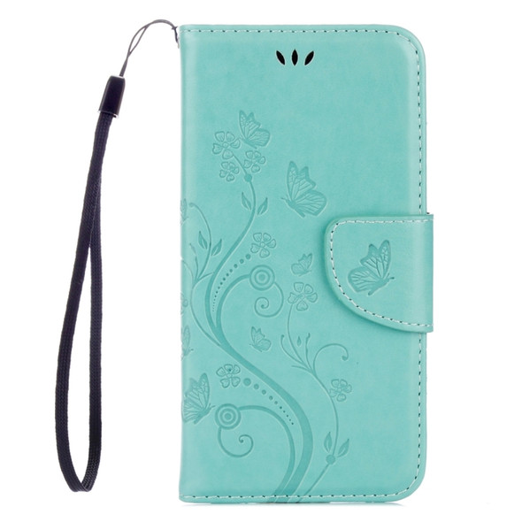 For Lenovo Vibe K5 Butterflies Love Flowers Embossing Horizontal Flip Leather Case with Holder & Card Slots & Wallet & Lanyard(Green)