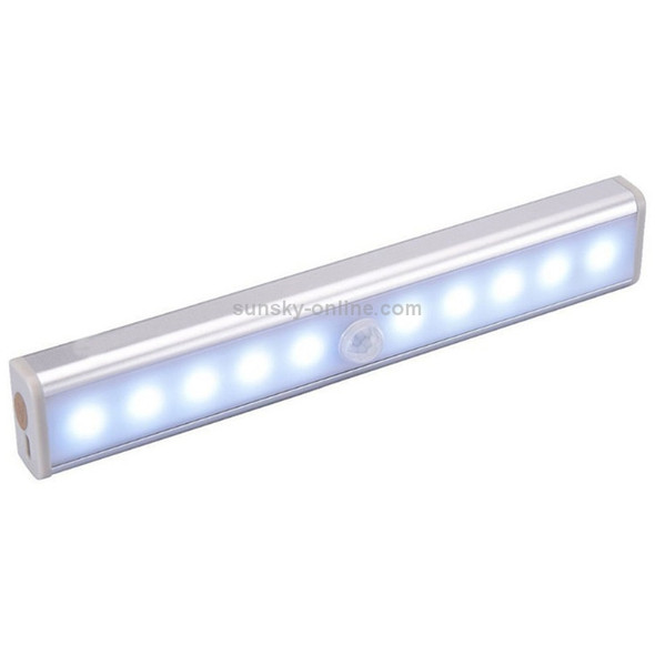 1.8W 10 LEDs White Light Wide Screen Intelligent Human Body Sensor Light LED Corridor Cabinet Light, Battery Version