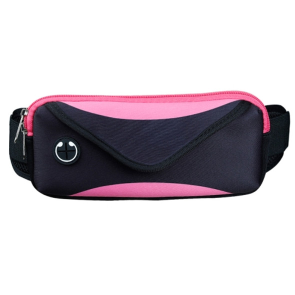 Multi-functional Sports Waterproof Waist Bag for Under 6 Inch Screen Phone, Size: 22x10cm (Black Pink)