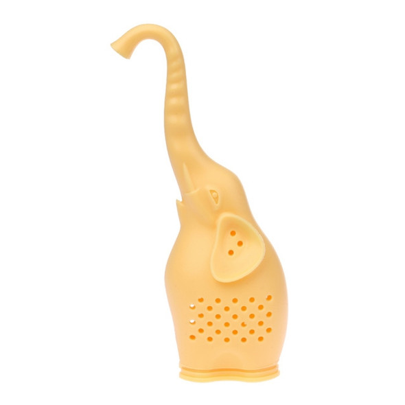 Tea Infuser Teapot Filter Elephant Silicone Tea Leaves Strainer(YELLOW)